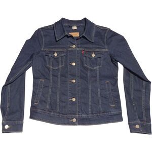 Levi's Women's Denim Original Trucker Jacket Size L Large Dark Wash